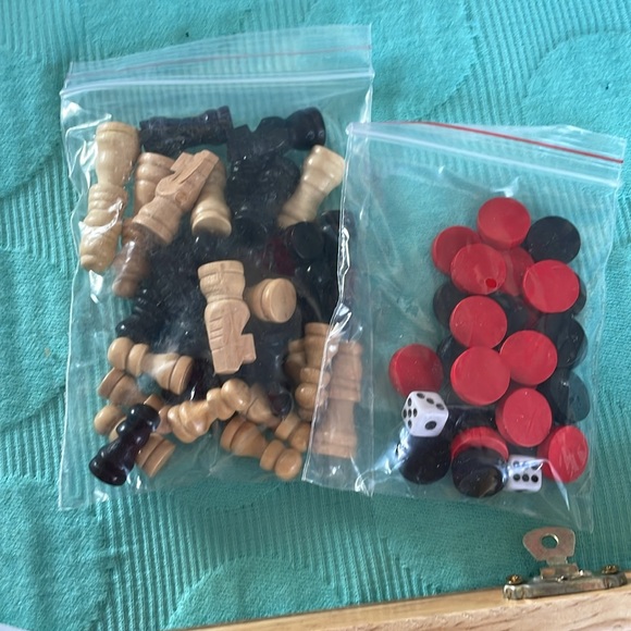 Chess checkers backgammon 3 in 1 set by Lucky Lad - Picture 10 of 12